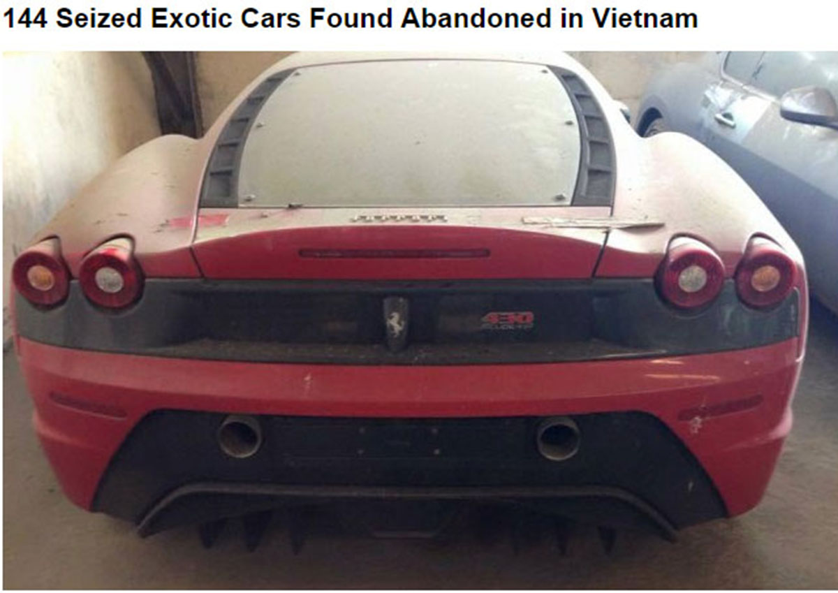 Dàn siêu xe nằm phủ bụi tại Quảng Ninh lên báo nước ngoài.