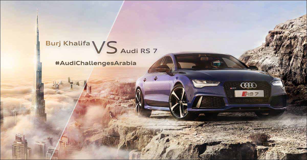 Cuộc so tài Audi RS 7 V8 và thang máy Cuộc so tài Audi RS 7 V8 và thang máy