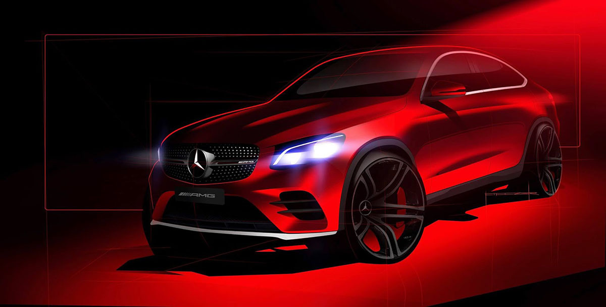 hình ảnh phác thảo mercedes-amg glc 43 coupe