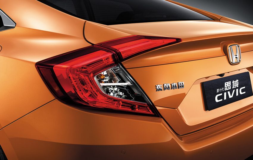 ảnh đèn sau honda civic mới phiên bản tại thị trường trung quốc